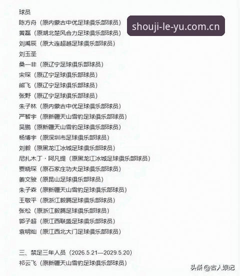 乐鱼体育竞猜怎么玩 中国足协第三批禁足名单深度解读:5年禁赛与终身禁赛完整指南